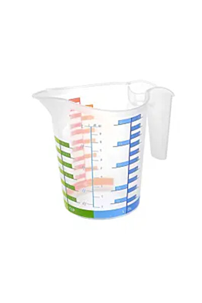 Agora Plast Cana gradată, 1 L, Transparentă/Multicoloră