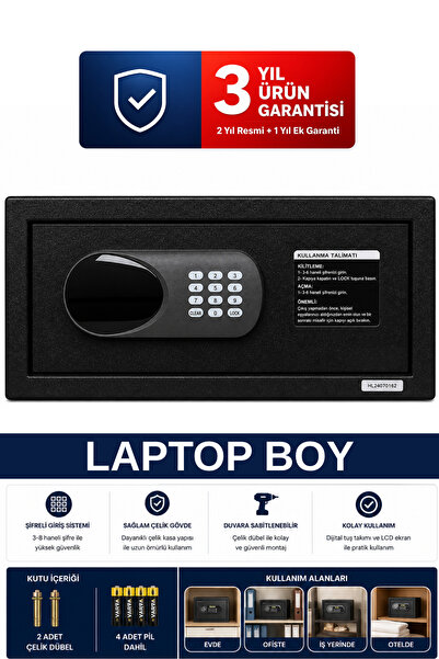 AlGeliyo Elektronik Şifreli Para Çelik Ve Laptop Tipi Ev-İş-Ofis-Otel Tipi Şi...