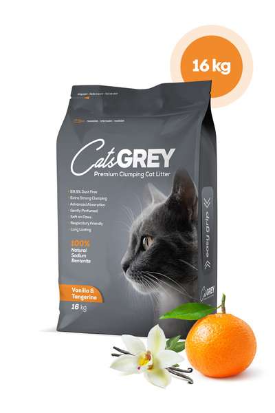 Cats Grey Vanilya & Mandalina Kokulu Topaklanan Kedi Kumu 16kg