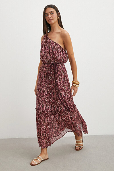 UTERPE One Shoulder Floral Print Maxi Dress