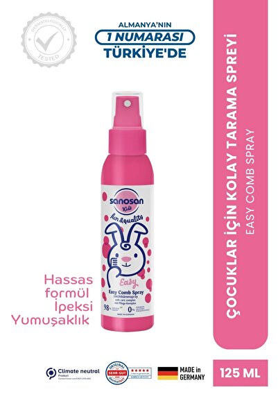 Sanosan Çocuk Saç Kolay Tarama Spreyi 125 ml - Doğal Süt Proteinli Göz Yakmay...