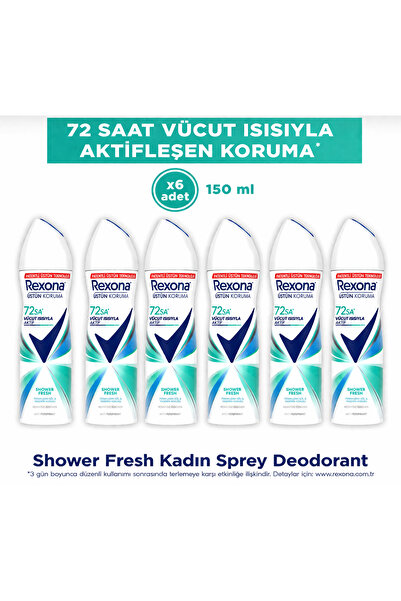 Rexona Kadın Sprey Deodorant Shower Fresh 72 Saat Kesintisiz Ustün Koruma 150...