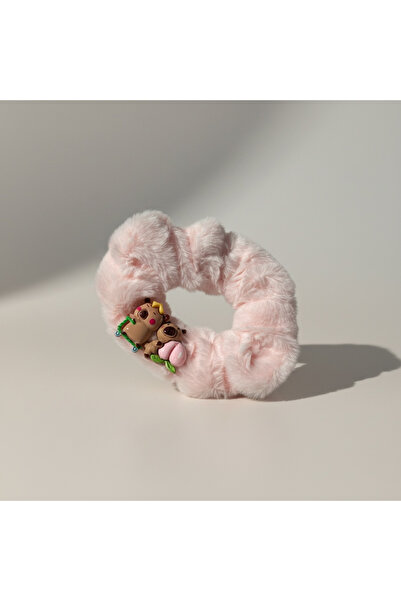 Louva 🧸 🍑Capybara Figürlü Peluş Lastik Toka (Scrunchie)