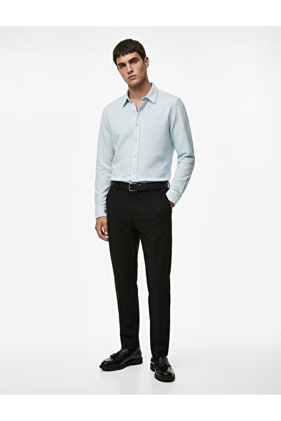 Koton Regular Fit Classic Collar Textured Long Sleeve Shirt