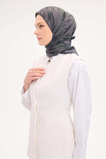 Silk Home وشاح فيلورا بنمط ألوان مائية أخضر غابوي 90×90