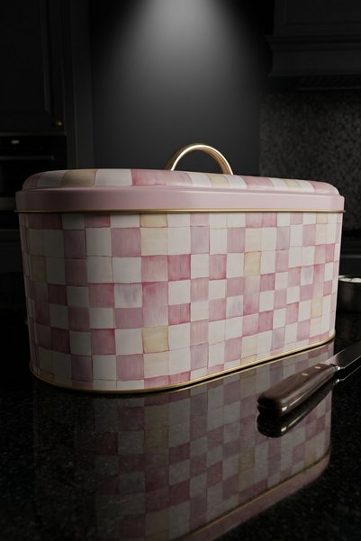 EVLE Oval Ekmek Kutusu, 7 lt, Pink Checkers