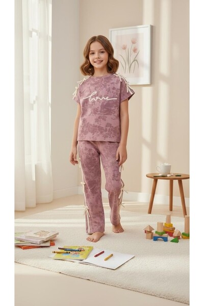Leyla kidss Love Baskılı Kız Çocuk Takım