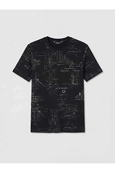 LC Waikiki Tricou pentru bărbați cu guler Roba Zero cu imprimeu StandardFit N...