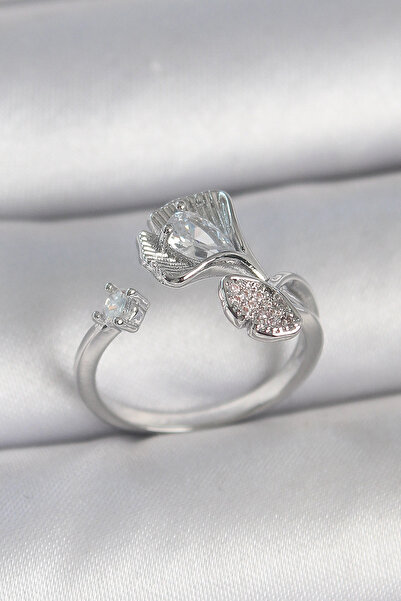 Generic Brand Brass Silver Color Zircon Stone Sea Shell Model Adjustable Wome...