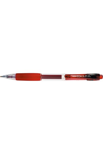 PENAC Pix cu gel CCH-3, rubber grip, 0.5mm, corp transparent, accesorii rosii...