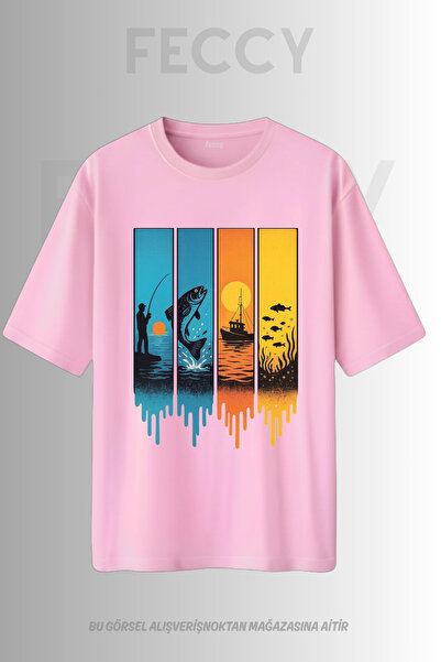 FECCY Tricou unisex supradimensionat cu imprimeu premium cu tematică Hunter T...