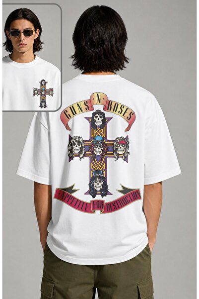 Fuddy Moda Tricou unisex supradimensionat cu imprimeu pe spate cu chipuri înf...