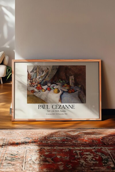 Postifull Paul Cézanne - Natură statică cu mere, Tablou înrămat pe lemn, Seri...