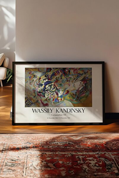 Postifull Wassily Kandinsky - Compoziția VII, Tablou în cadru negru, Seria de...