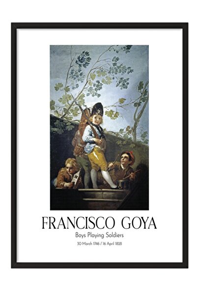Postifull Francisco Goya - Băieți care se joacă cu soldați, Tablou în cadru n...