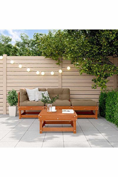 vidaxl Set de lounge pentru gradina 4 pcs Maro ceruit