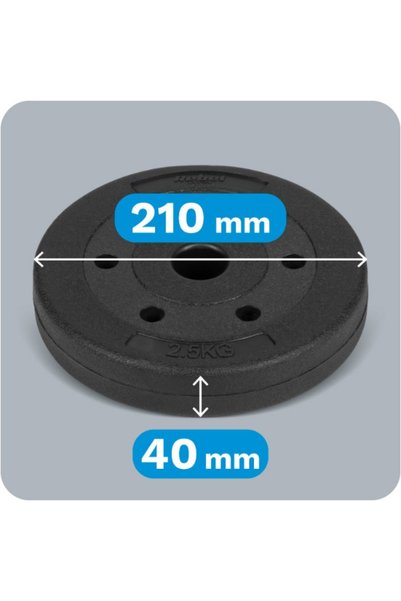 EcoFit Set 4 discuri greutati, 4x2,5kg, ciment/plastic rezistent, negru