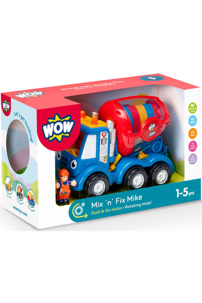 WOW Toys Dětská hračka, míchačka na beton, Mix 'n' Fix Mike
