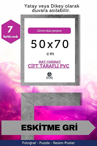 Atlas Sanat Galerisi 21mm-50x70 Cm Mat Pvc Li Camsız Fotoğraf Puzzle Belge Çe...