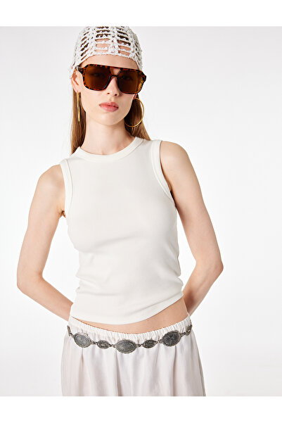 Koton Camisole Crew Neck Sleeveless Slim Fit Tank Top