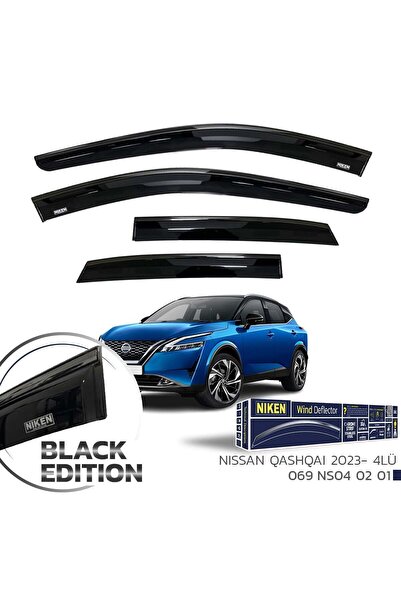 Niken Nissan Qashqai Cam Rüzgarlığı Siyah Kromlu 2023- 4'Lü
