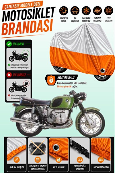 Cemku Twin Top Gray - Bottom Orange Bmw R 60-7 Compatible Engine Cover, Rear ...