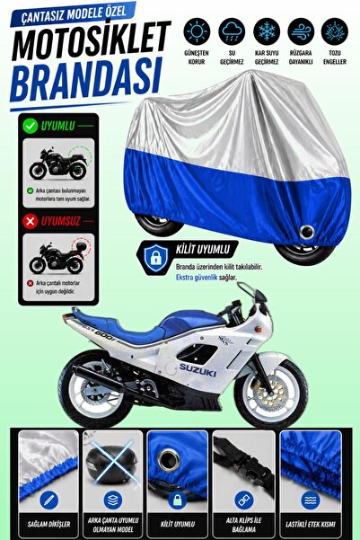 Cemku Twin غطاء محرك متوافق مع سوزوكي GSX 600 F باللون الرمادي من الأعلى والأ...