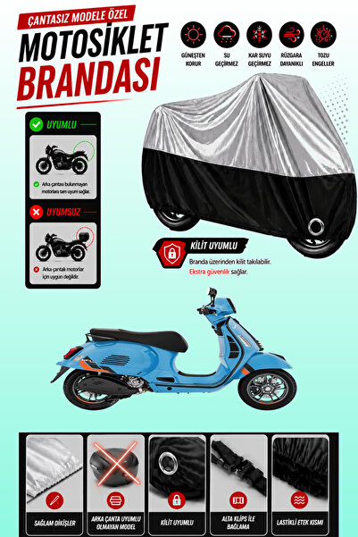 Cemku Twin غطاء محرك متوافق مع Vespa GTS Super Sport 310 باللون الرمادي من ال...
