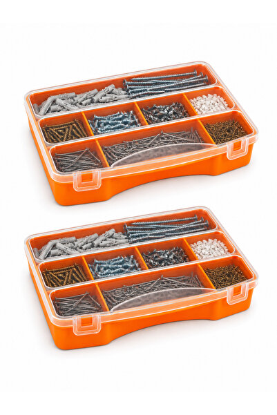 FERAH PLASTİK 2li Ev Tamir Organizer Seti Vida Dübel Kutusu Hırdavat Düzenley...