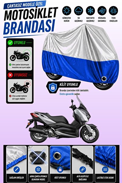 Cemku Twin Top Gray - Bottom Blue Yamaha X-Max 125 Abs Compatible Engine Cove...