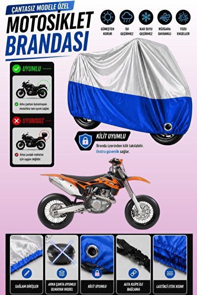 Cemku Twin غطاء محرك متوافق مع KTM 450 SMR باللون الرمادي من الأعلى والأزرق م...