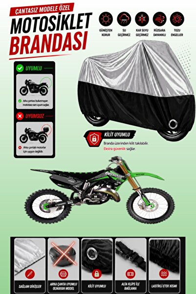 Cemku Twin غطاء محرك متوافق مع كاواساكي KX 125 باللون الرمادي من الأعلى والأس...