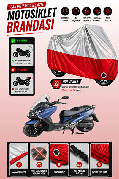 Cemku Twin غطاء محرك متوافق مع Kymco Xtown 250 CT باللون الرمادي من الأعلى وا...