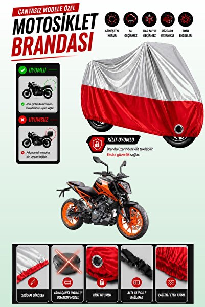 Cemku Twin غطاء محرك متوافق مع KTM 200 Duke باللون الرمادي من الأعلى والأحمر ...