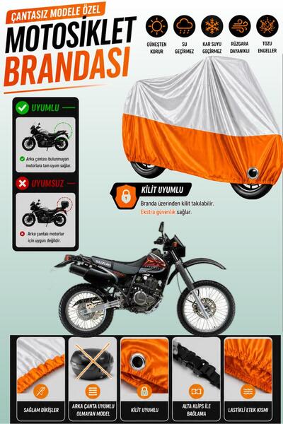 Cemku Twin Top Gray - Bottom Orange Suzuki Dr350 Compatible Engine Cover, Rea...