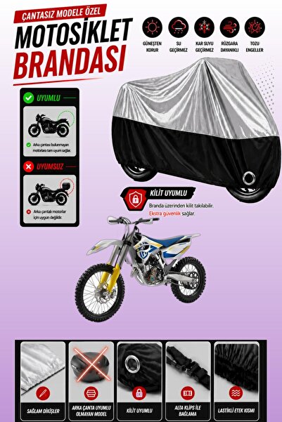 Cemku Twin غطاء محرك متوافق مع Husqvarna FC 250 باللون الرمادي من الأعلى والأ...