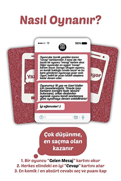 Zodiac Store Yazıyor… (+18) – 108 Cevap & 60 Mesaj Kartı – Yetişkin Parti Oyunu