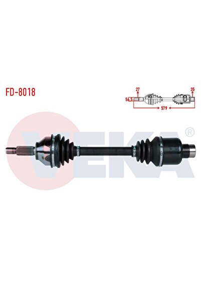 OTOCO Ford Mondeo III 2.0I 16V Uzunluk 579MM 2000-2007 Komple Aks Sag On