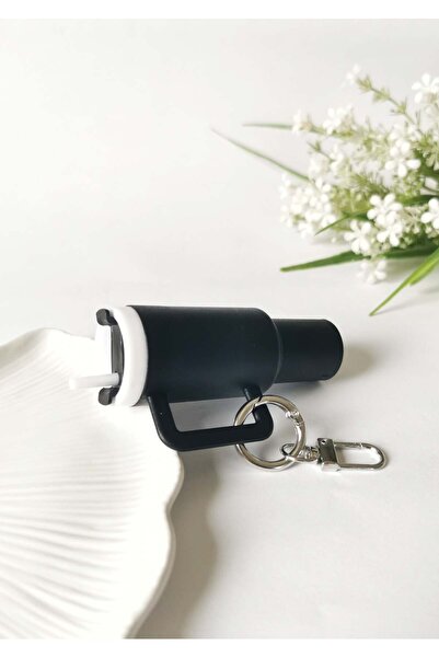 Halley Concept Mini Thermos Figured Charm Keychain Black – Plastic Bag Orname...