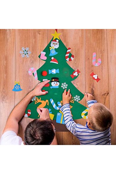unbranded Brad Crăciun din fetru DIY cu ornamente, decor reutilizabil copii, ...