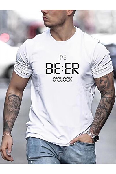 bolivia's Men's Funny Beer'clock T-Shirt - Humorous 's BE ER O'Clock Graphic ...