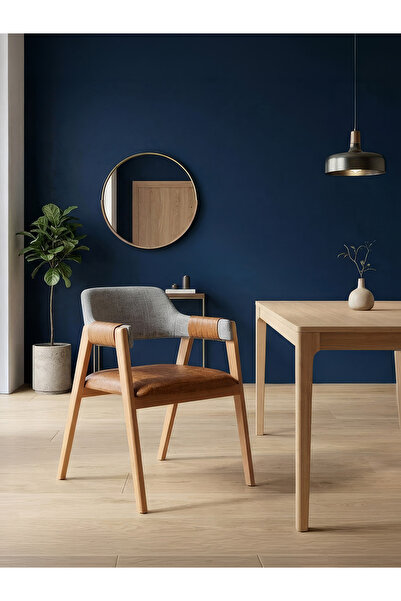 Gazzini Furniture Vector Bağlamalı Kolçaklı Ahşap Sandalye