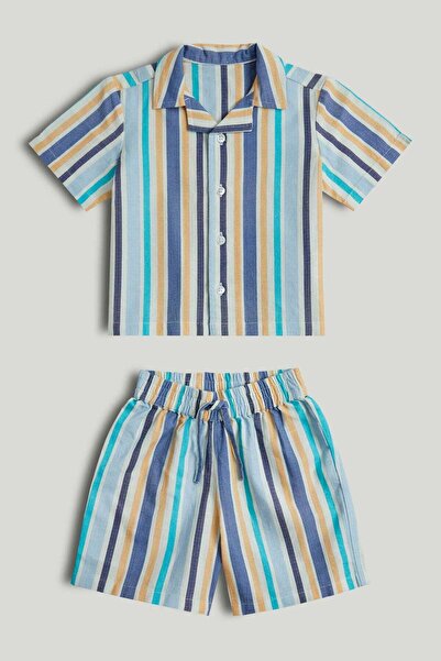 MOTHERCARE طقم قميص مخطط وشورت