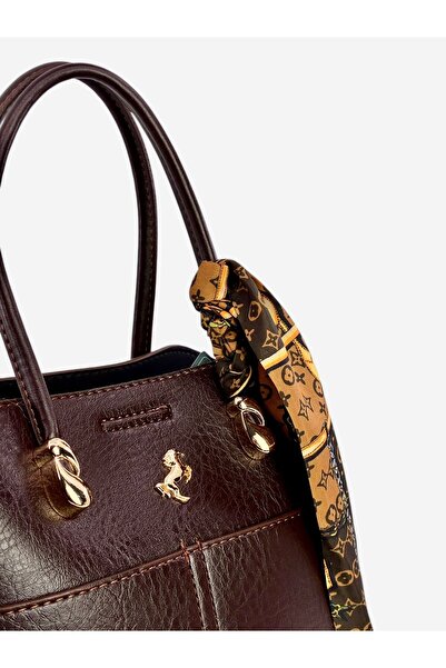 Miami Polo Women's Scarf Bag with Hand Shoulder Strap, 3 Compartments, Soft Leather