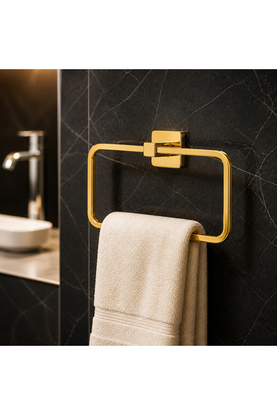 İSAOĞLU YAPI Parlak Gold Banyo Havluluk Eskitme Gold Pirinç Paslanmaz Çelik H...