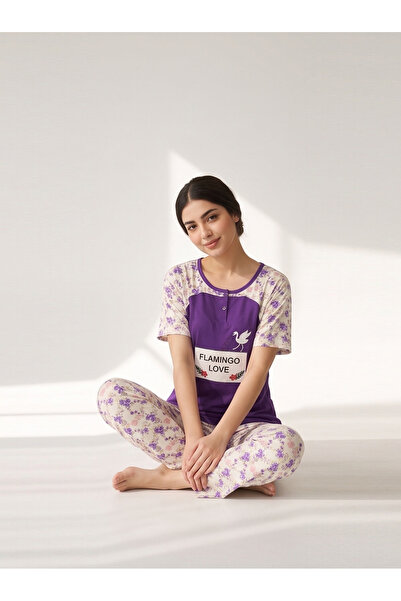 Bousni 2 Piece Shirt and Pajama Cotton Outfit, Soft Summer Loungewear/ Nightwear