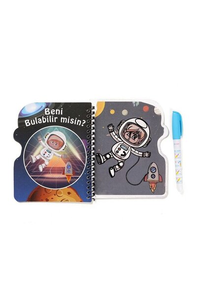 Sayıcı Kids Magic Space Coloring Book with Water Pen Astronaut Rocket and Planets Activity Set