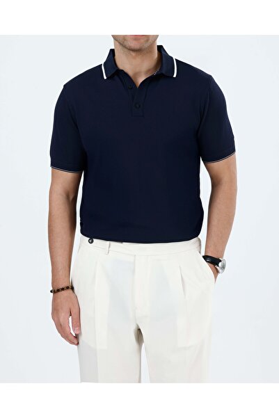TerziAdemAltun Italian Style Slim Fit Men's Polo Collar Short-Sleeved Knitwea...