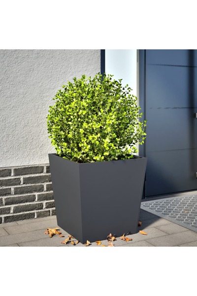 vidaxl Jardiniera de gradina, antracit, 50x50x50 cm, otel