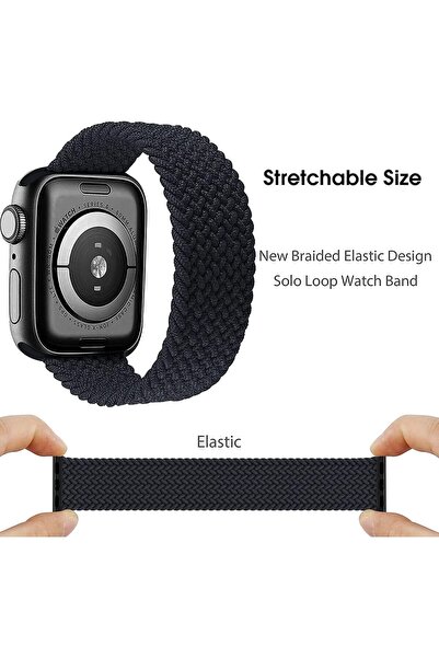 dado Braided Solo Loop Nylon Strap for Apple Watch, Elastic Bracelet for Seri...
